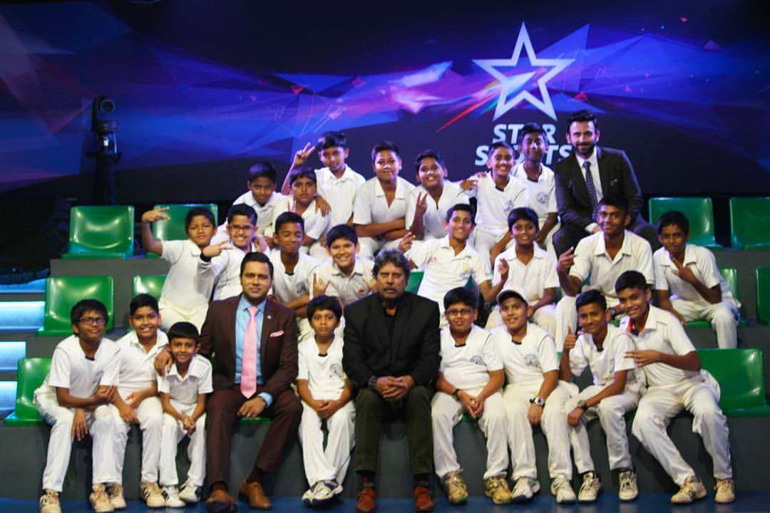 Academy players at a Star Sports studio with cricket personalities